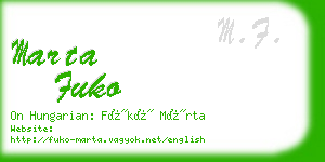 marta fuko business card